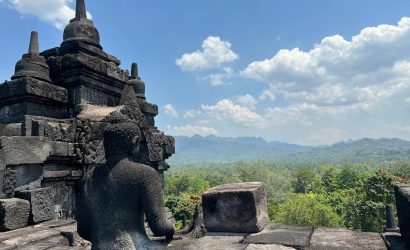 scenic view from borobudur temple in indonesia