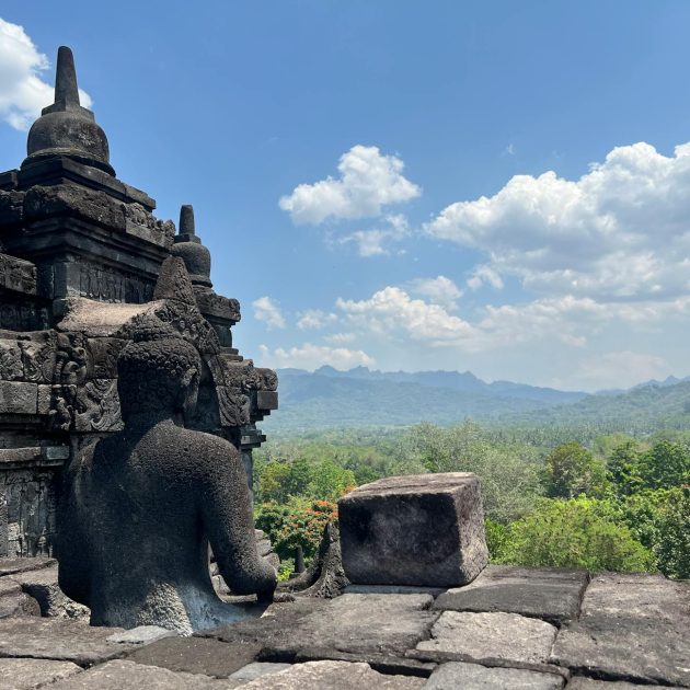 scenic view from borobudur temple in indonesia