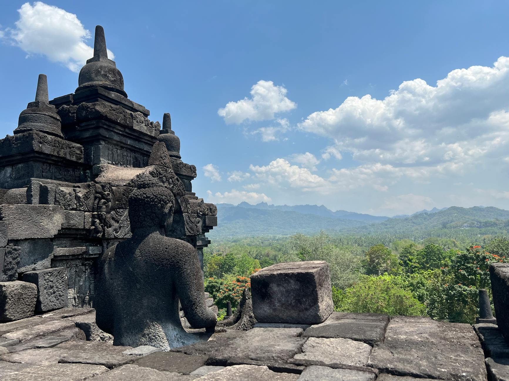 scenic view from borobudur temple in indonesia
